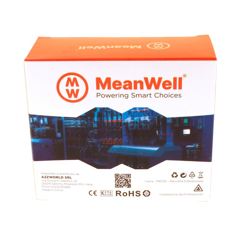 MeanWell RCBO Interruttore Magnetotermico Differenziale Tipo AC Curva C 1P+N 2M 6000A 30mA C25A AC 230V IP20 IEC61009-1