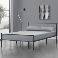 Struttura Letto in Metallo con Testiera e Pediera 120 x 200 cm Letto 1 Piazza e mezza per Adulti / Ragazzi - Grigio