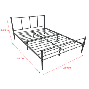 Struttura Letto in Metallo con Testiera e Pediera 120 x 200 cm Letto 1 Piazza e mezza per Adulti / Ragazzi - Grigio