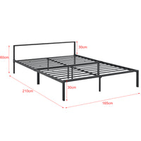 Struttura Letto in Metallo con Testiera Bassa con Materasso a Schiuma Fredda 160 x 200 cm Letto Matrimoniale / 2 Piazze