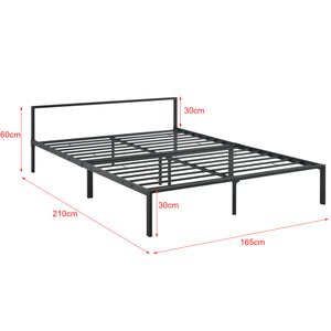 Struttura Letto in Metallo con Testiera Bassa con Materasso a Schiuma Fredda 160 x 200 cm Letto Matrimoniale / 2 Piazze