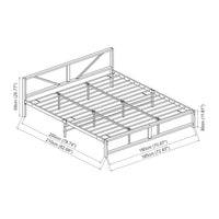 Letto in Metallo con Materasso a Schiuma Fredda 180 x 200 cm Letto Matrimoniale/King Size con Testiera Decorativa Letto