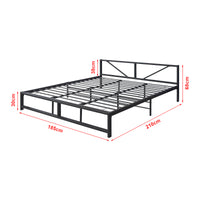 Struttura Letto in Metallo 180x200 cm Letto Matrimoniale/King Size con Testiera Decorativa Letto in Stile