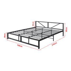 Struttura Letto in Metallo 180x200 cm Letto Matrimoniale/King Size con Testiera Decorativa Letto in Stile