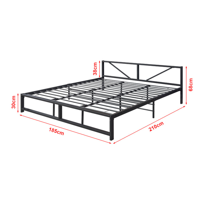 Struttura Letto in Metallo 180x200 cm Letto Matrimoniale/King Size con Testiera Decorativa Letto in Stile