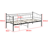 Divano in Metallo a 2-3 Posti di Seduta, Supporto max.150 kg Letto Singolo 90 x 200 cm Sofa in Acciaio con Cornice