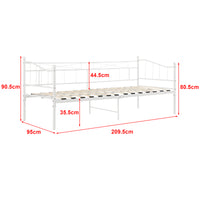 Divano in Metallo a 2-3 Posti di Seduta, Supporto max.150 kg Letto Singolo 90 x 200 cm Sofa in Acciaio con Cornice