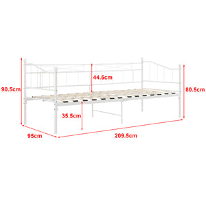 Divano in Metallo a 2-3 Posti di Seduta, Supporto max.150 kg Letto Singolo 90 x 200 cm Sofa in Acciaio con Cornice