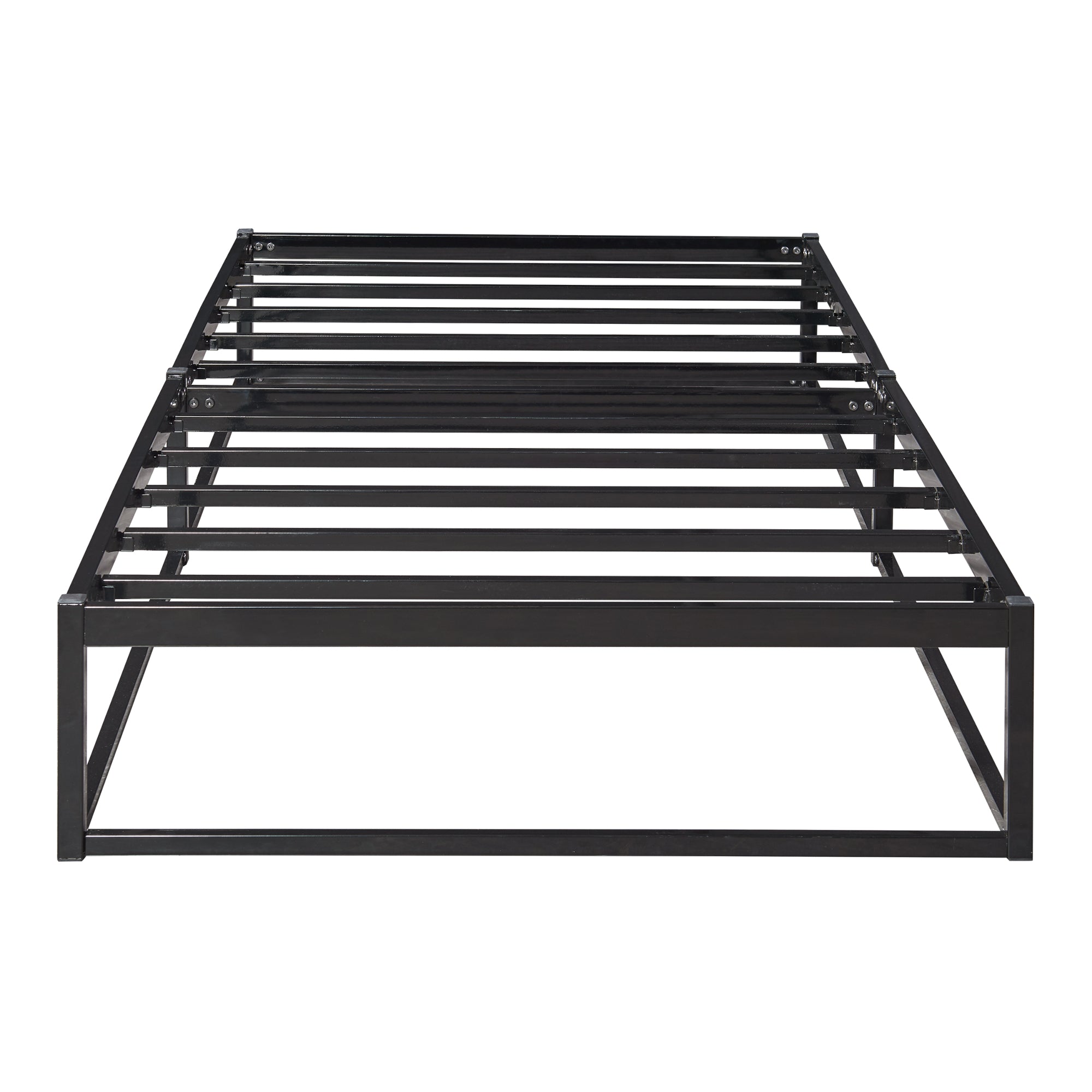 Letto Singolo Trerunta con Materasso 90x200 cm Acciaio Nero [en.casa]