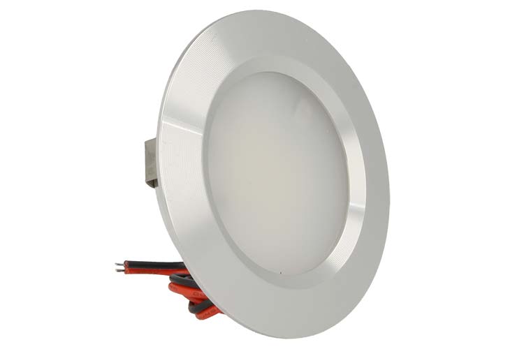 Mini Faretto Led Da Incasso Rotondo 3W AC/DC 12V DC 24V Bianco Caldo Foro 50mm Carcassa Alluminio Satinato