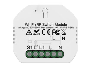 Mini Interruttore Intelligente Smart WIFI 10A 220V Funzione Con Pulsante Telecomando RF Compatibile Con Amazon Alexa e Google Home