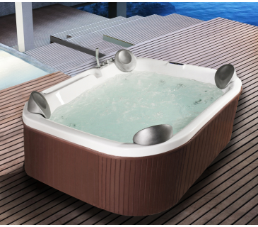 Mini piscina idromassaggio da esterno rettangolare airpool e idro, cromoterapia, radio 210x170x80cm Sicorage Tesym