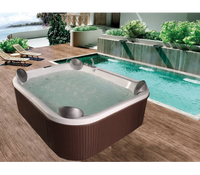 Mini piscina idromassaggio da esterno rettangolare airpool e idro, cromoterapia, radio 210x170x80cm Sicorage Tesym