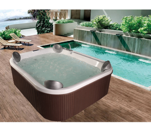 Mini piscina idromassaggio da esterno rettangolare airpool e idro, cromoterapia, radio 210x170x80cm Sicorage Tesym