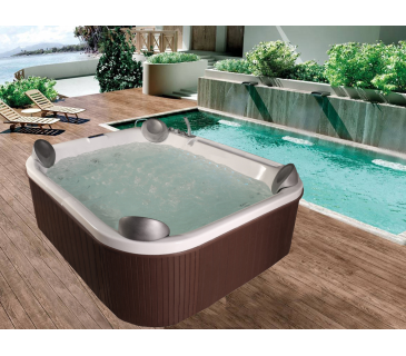 Mini piscina idromassaggio da esterno rettangolare airpool e idro, cromoterapia, radio 210x170x80cm Sicorage Tesym