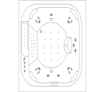 Mini piscina idromassaggio da esterno rettangolare airpool e idro, cromoterapia, radio 210x170x80cm Sicorage Tesym