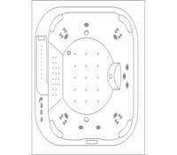 Mini piscina idromassaggio da esterno rettangolare airpool e idro, cromoterapia, radio 210x170x80cm Sicorage Tesym