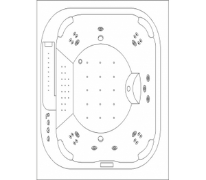 Mini piscina idromassaggio da esterno rettangolare airpool e idro, cromoterapia, radio 210x170x80cm Sicorage Tesym