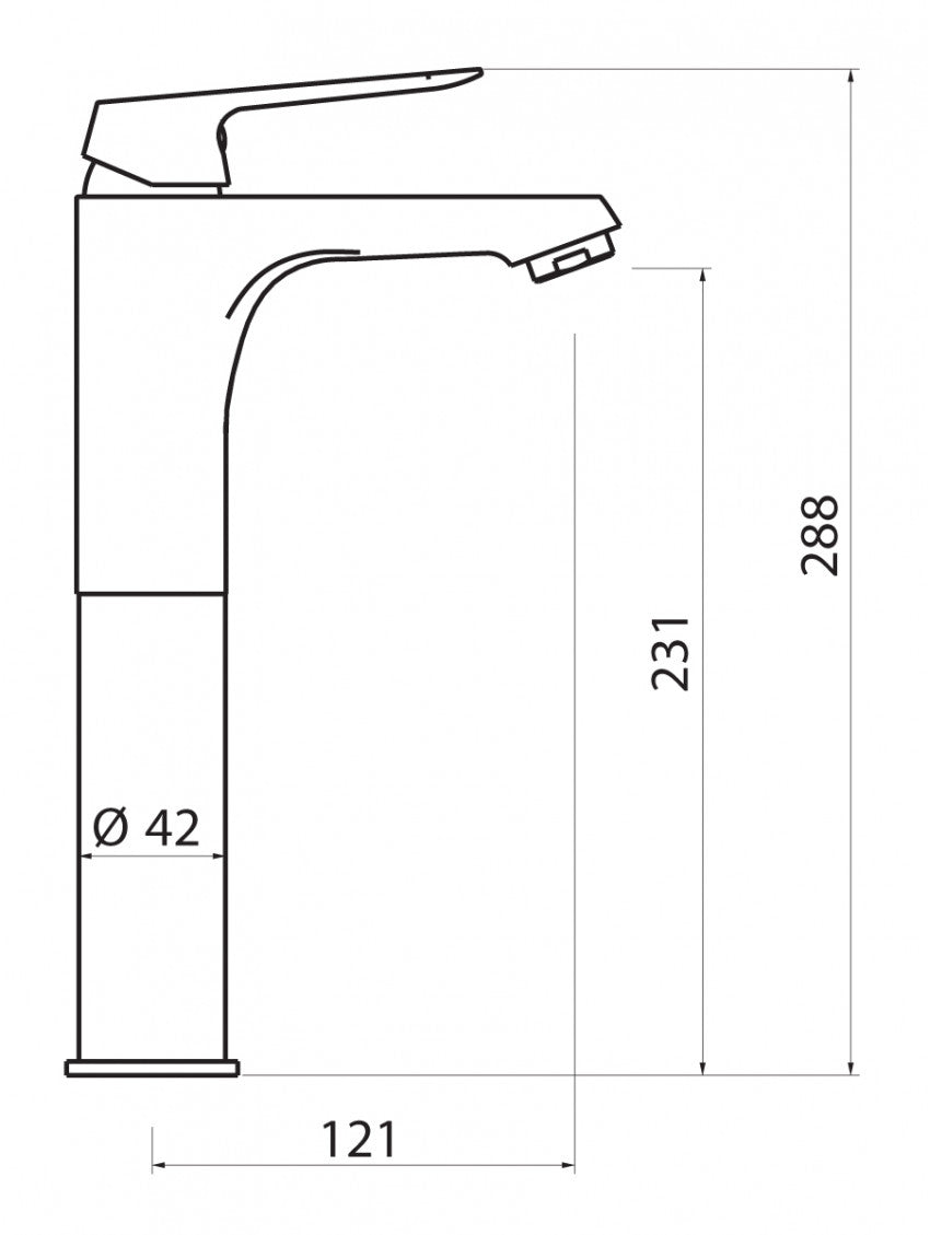 Miscelatore alto monocomando lavabo e bidet, scarico click-clack, cromo Keller Taps Sky