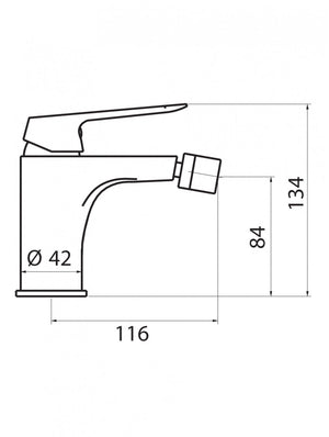 Miscelatore alto monocomando lavabo e bidet, scarico click-clack, cromo Keller Taps Sky