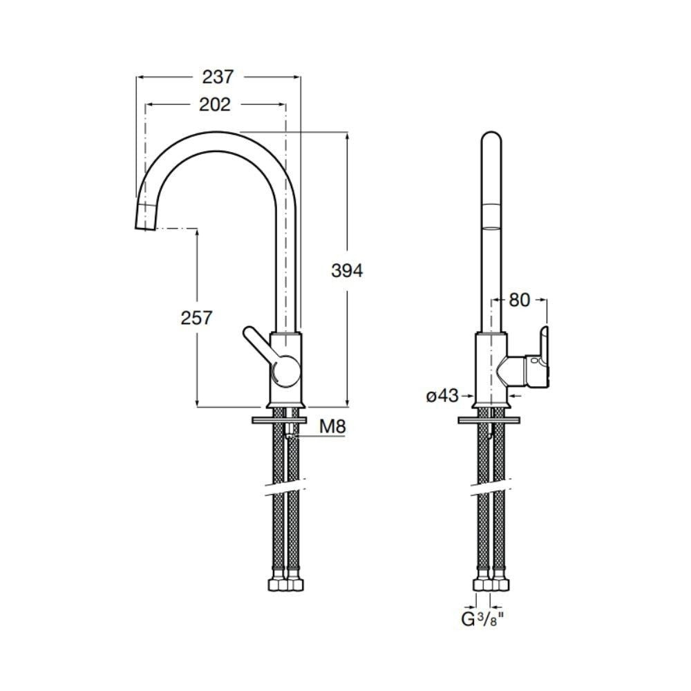 Miscelatore da cucina 285323 granito plus croma