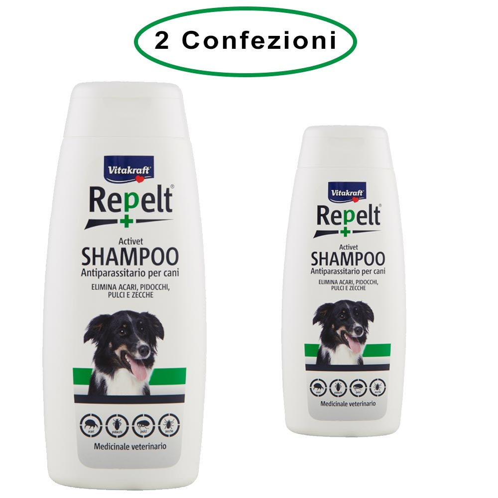 Vitakraft repelt shampoo antiparassitario per cani 2 confezioni da 250 ml