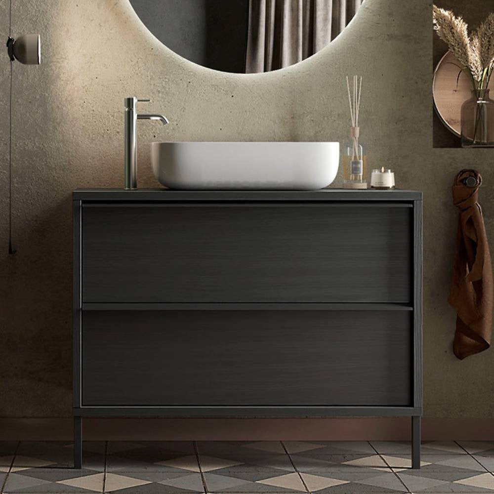 Mobile bagno Adam79 con 2 cassetti nero frassinato