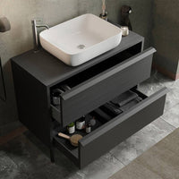 Mobile bagno Adam79 con 2 cassetti nero frassinato