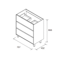 Mobile bagno Elmas80 rovere caledonia con lavabo 3 cassetti 81x45x86h