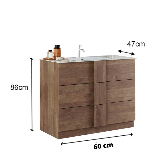 Mobile bagno Salemi60 3 cassetti rovere mercure