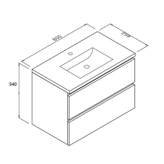 Mobile bagno sospeso Carezza bianco lucido 80x46x54 H