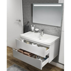 Mobile bagno sospeso Lesina bianco lucido 90x48x55