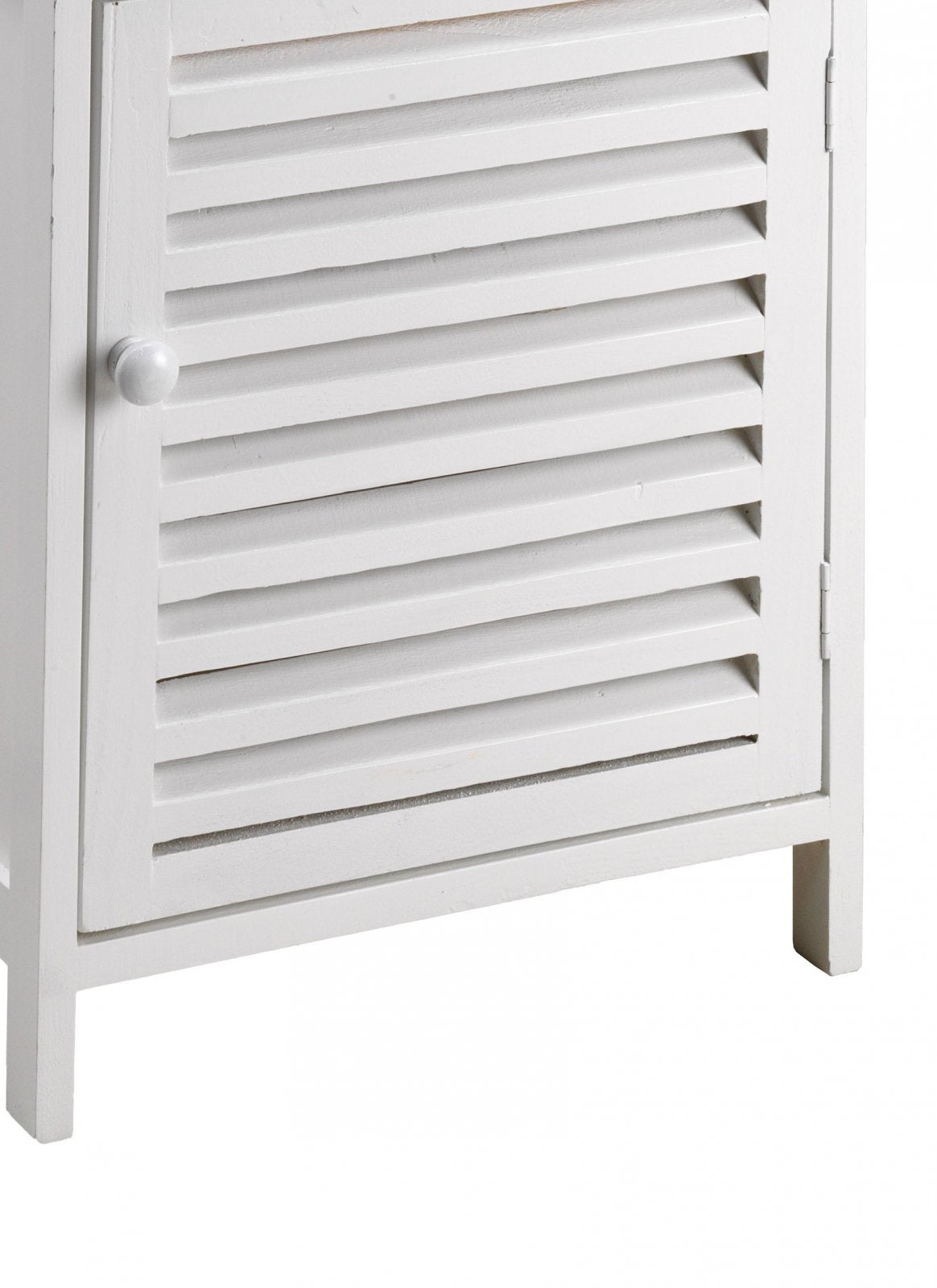 Mobiletto soggiorno, cassetto e anta, in legno paulownia bianco 40x29x64H Slome