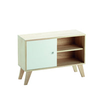 Mobiletto soggiorno, credenza cucina, 2 ante scorrevole, legno paulownia 70x25x49H Slome