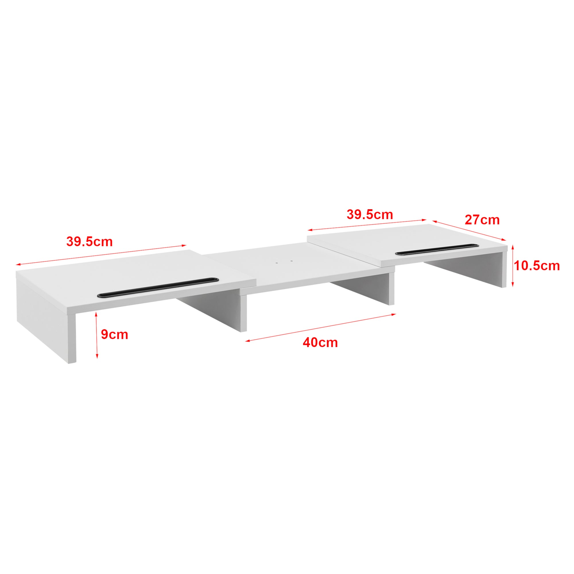 Supporto di Rialzo Monitor 'Vilppula' Base a Lunghezza Regolabile 79 - 111 cm - Bianco [en.casa]