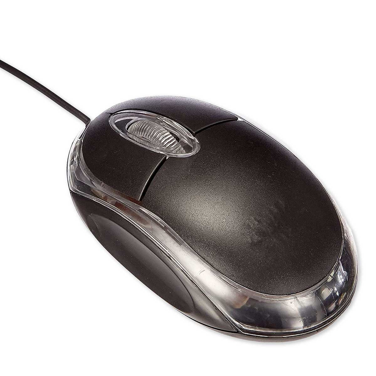 Mouse Ottico USB 2.0 Leggera e Slim da Lavoro Ufficio Viaggio Uso Personale con Cavo da 1.25 metri Modello 2964 RetroIlluminato Rosso