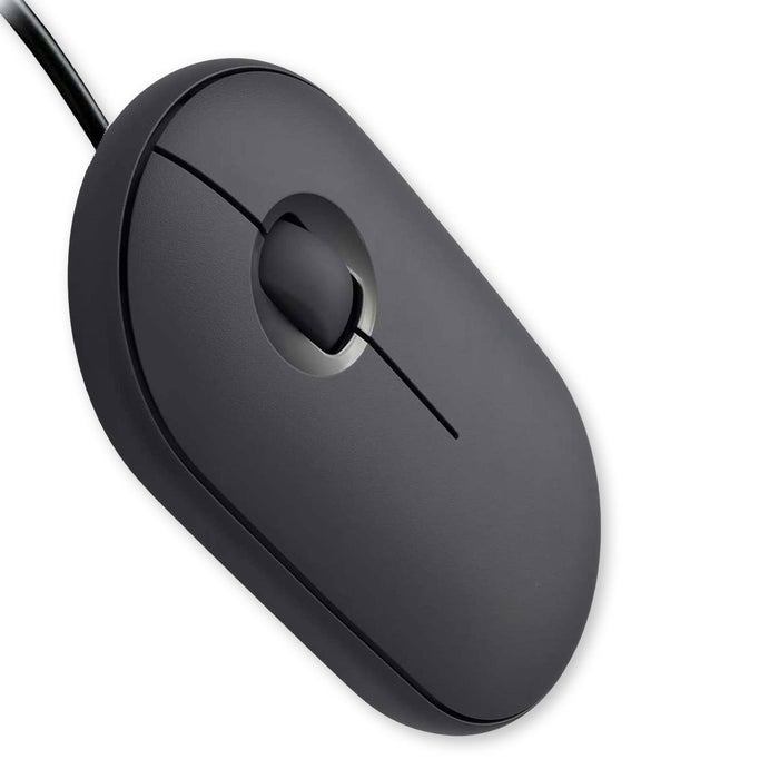 Mouse Ottico USB 2.0 Leggera e Slim da Lavoro Ufficio Viaggio Uso Personale con Cavo da 1.25 metri Modello 802964 Ovale a 2 Tasti Rotella Cliccabile