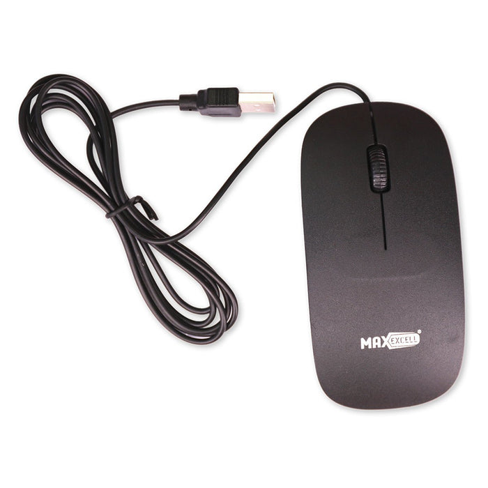 Mouse Ottico USB 2.0 Leggera e Slim da Lavoro Ufficio Viaggio Uso Personale con Cavo da 1.25 metri Modello Piatto 2965 a 2 Tasti Rotella Cliccabile