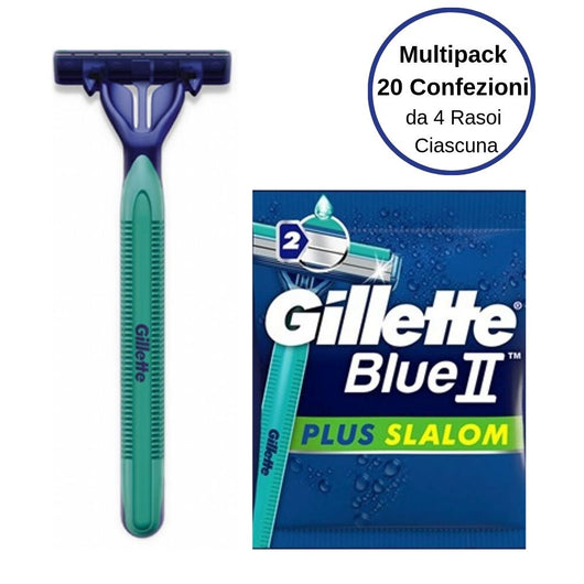 Gillette blue ii plus slalom rasoi usa e getta multipack 20 confezioni da 4 rasoi ciascuna