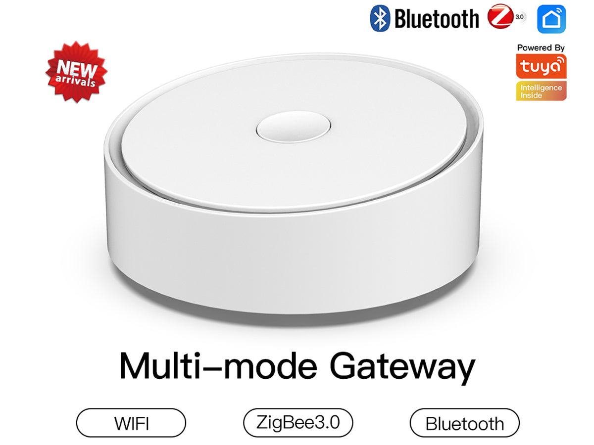 Multi Mode Gateway ZigBee 3.0 WiFI 2.4G Bluetooth Mesh 3 In 1 Con APP Tuya Smart Life Rotondo Elegante
