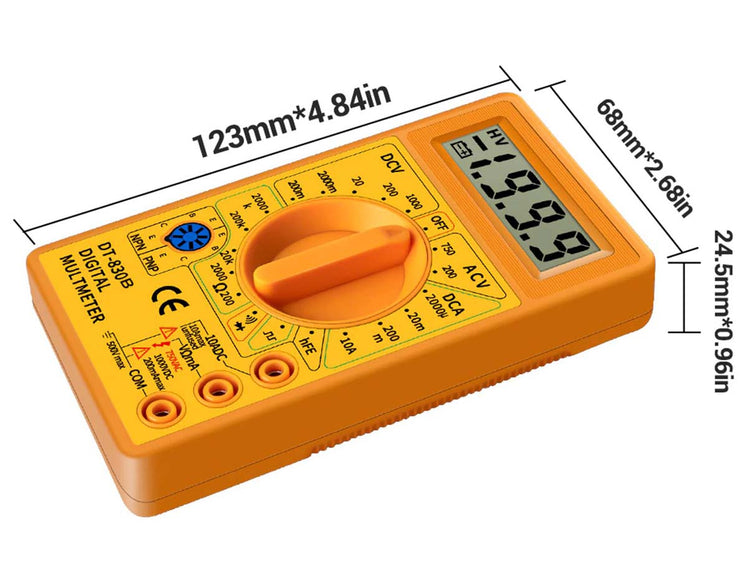 Multimetro Digitale Voltmetro Amperometro Ohm Tester DT830B