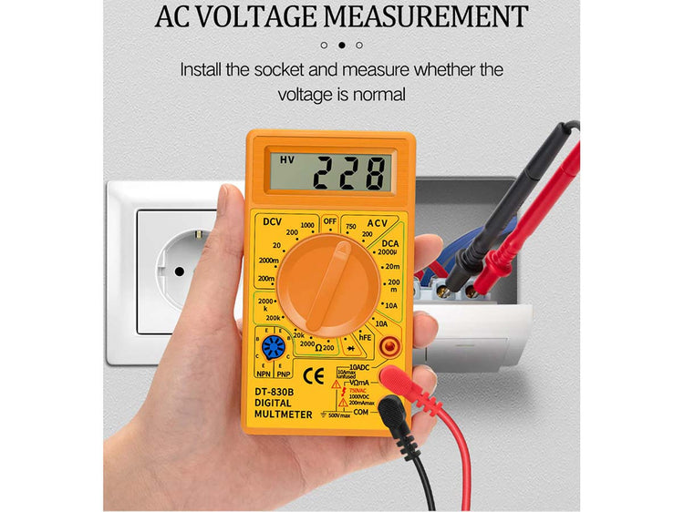 Multimetro Digitale Voltmetro Amperometro Ohm Tester DT830B