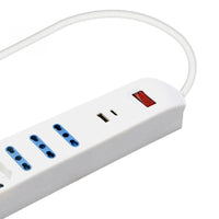 Multipresa 5 in 1, USB A + C + 3 Prese per Schuko / Bipasso / EU 1.5m