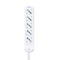 Multipresa Ciabatta Elettrica a 5 Posti 5 Prese Bipasso Schuko 10A/16A con Interruttore e Spina 10A Cavo 1.5 metri Bianco