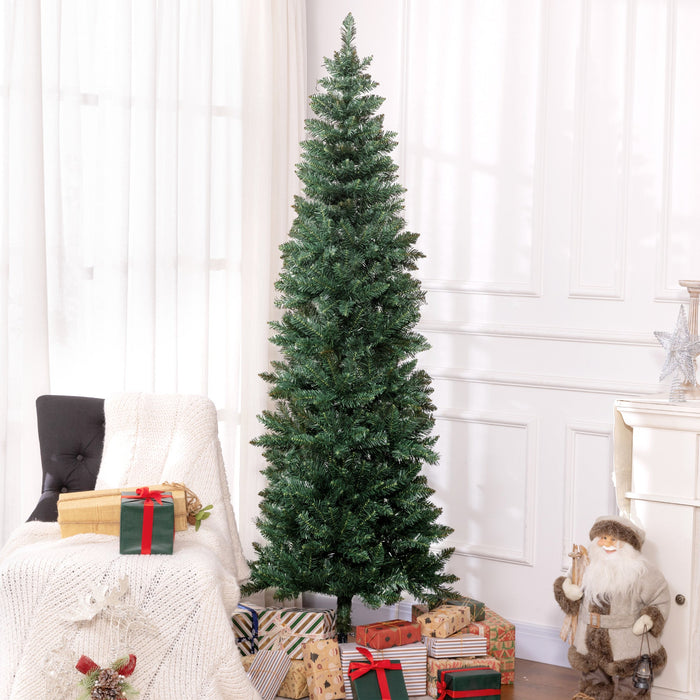 Albero di Natale Artificiale 210 cm 687 Rami Design Alto e Stretto Verde