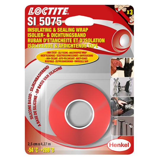 Loctite si 5075 nastro autoagglomerante base silicone 2,5 cm x 4,27m riparazioni multiuso non appiccica