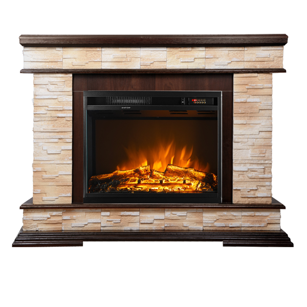 Camino Elettrico da Pavimento 88x118x30,5 cm Effetto Fiamma 1500W Stone & Lorance