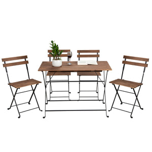 Set tavolino e quattro sedie da giardino modello Bistrot nero