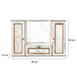 Specchiera con pensili avorio decapè 90 cm
