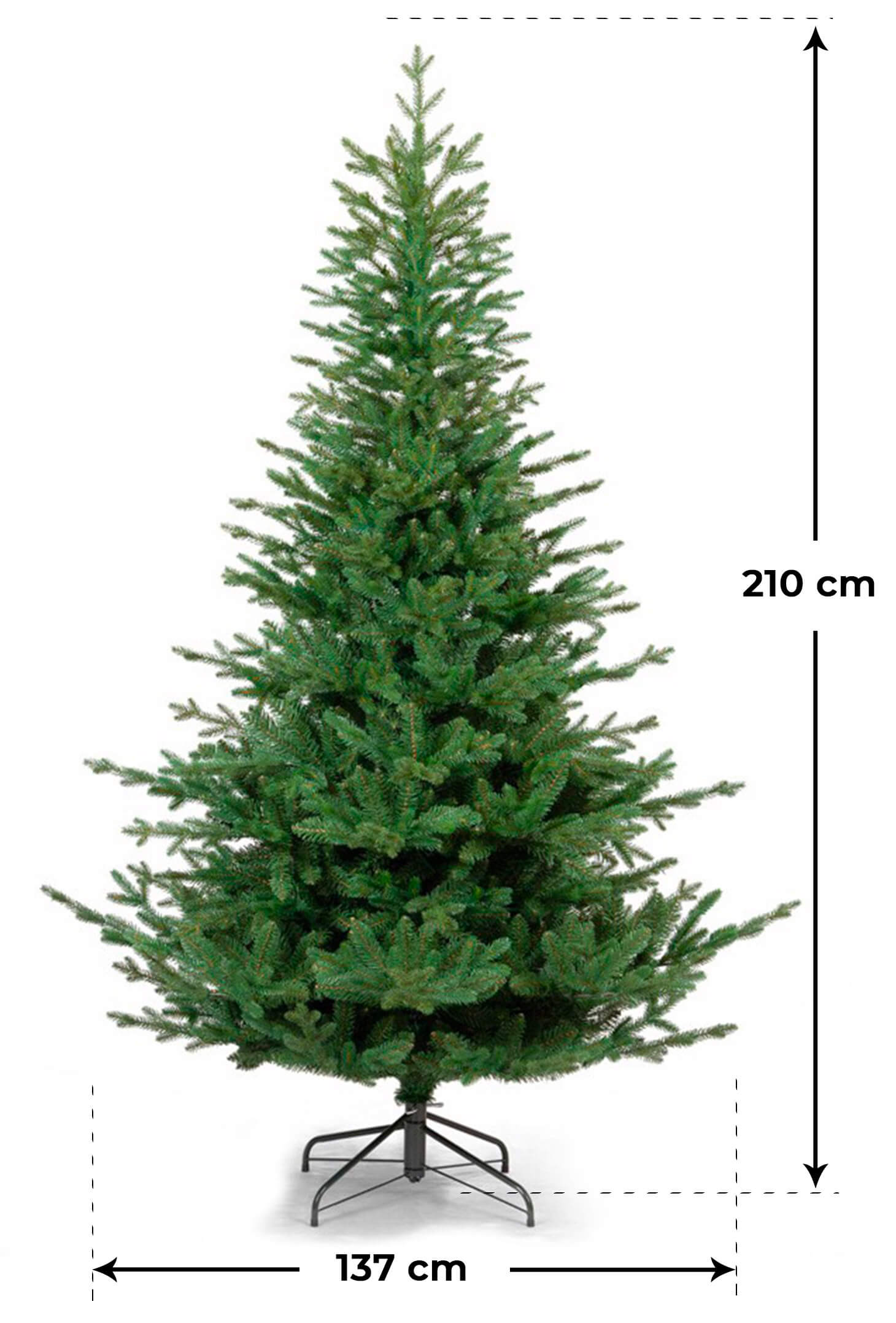 Albero di Natale Artificiale 240 cm 1546 Rami Verde